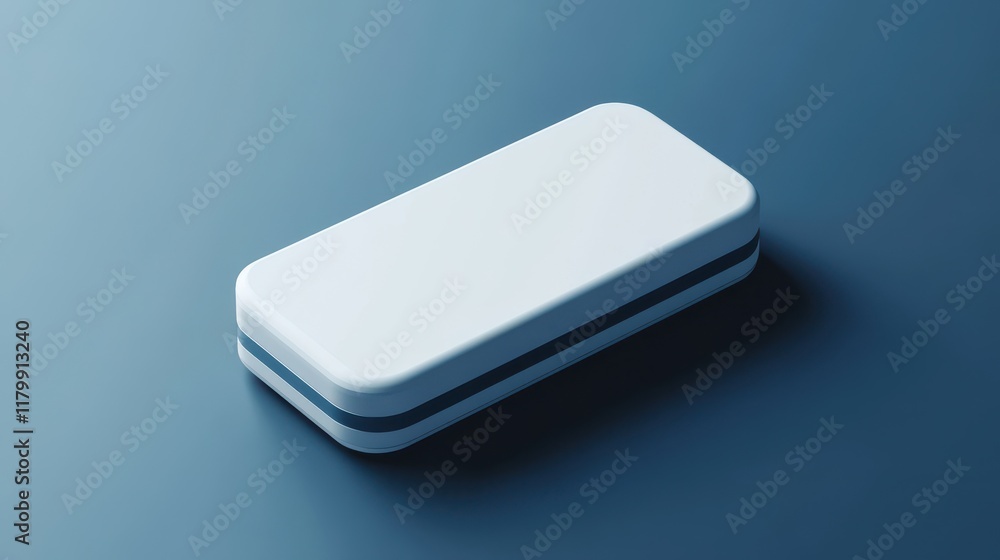 Minimalist Blue Rubber Eraser on Smooth Surface Minimalist Blue Rubber Eraser on Smooth Surface