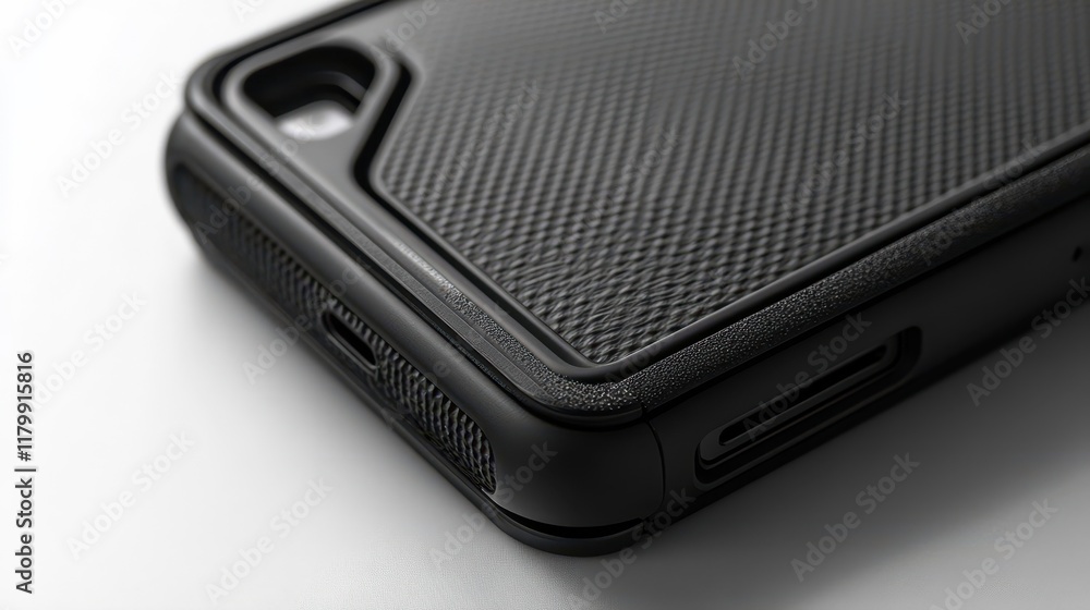Black Phone Case with Textured Surface Detail Black Phone Case with Textured Surface Detail