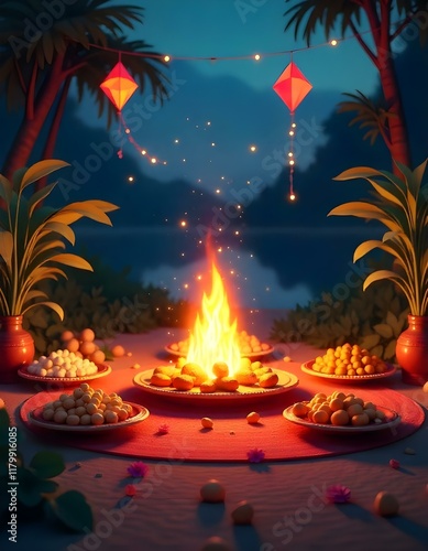 Happy lohri illustration 