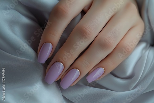 Wallpaper Mural Elegant lavender manicure displayed on a silk background Torontodigital.ca