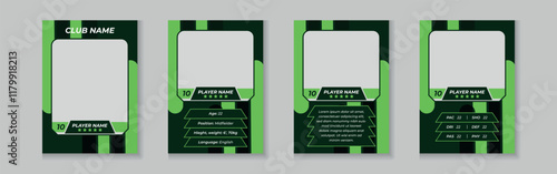 Trading card template design for sports, picture frame for player performance, photo frame or border collection for hockey, basketball and football player, sports flyer design, template eps 10.