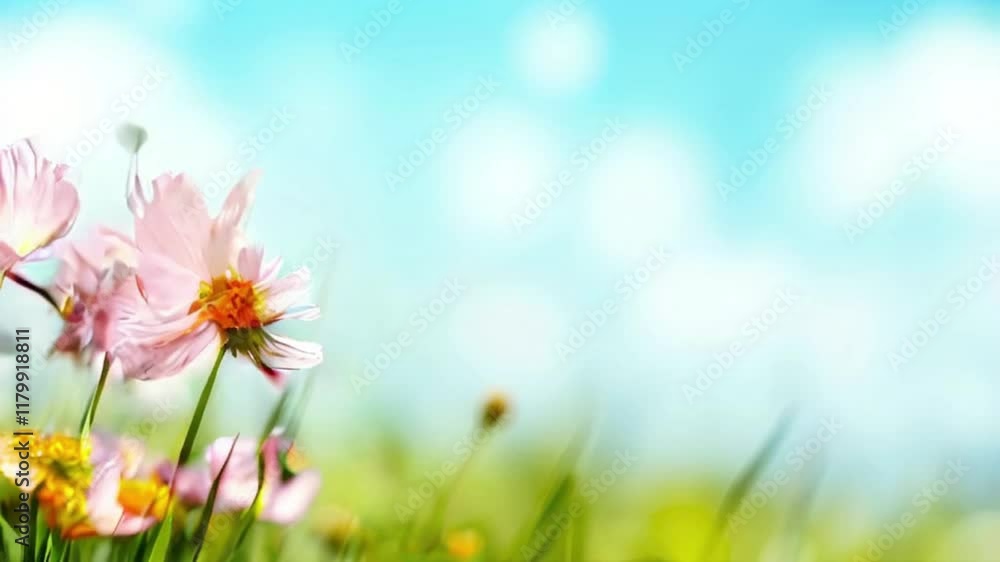 Soft floral background with gentle spring flowers. Soft floral background with gentle spring flowers.