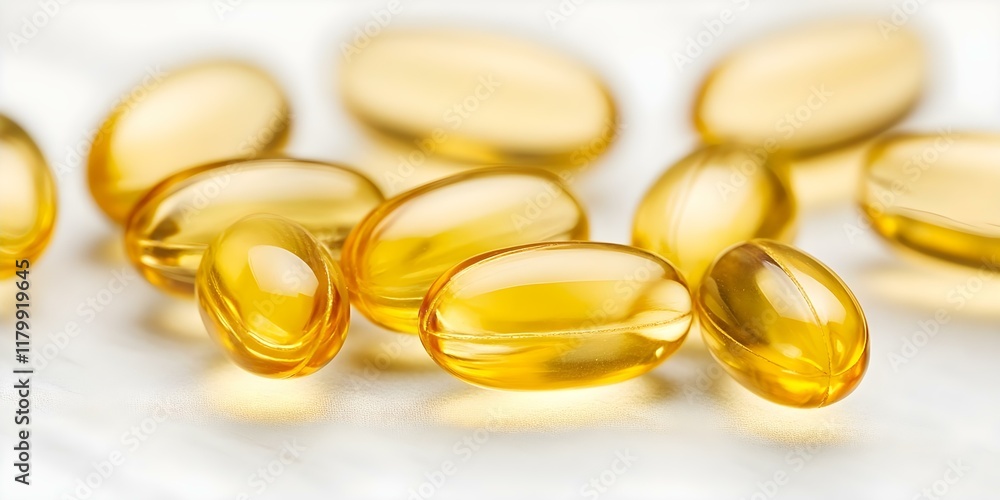 Yellow gelatin capsules scattered on a light surface. Concept Yellow Gelatin Capsules, Supplement Photography, Light Background Aesthetics, Health and Wellness Products Yellow gelatin capsules scattered on a light surface. Concept Yellow Gelatin Capsules, Supplement Photography, Light Background Aesthetics, Health and Wellness Products