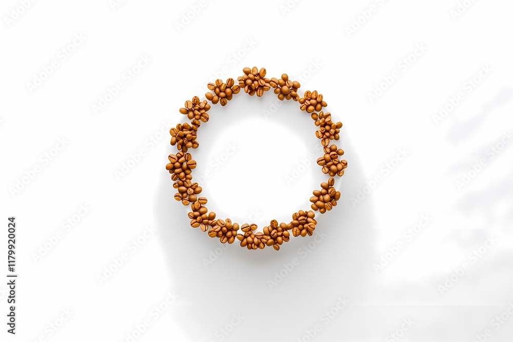 Obraz premium Decorative Circular Frame Made of Organic Brown Seeds and Beans