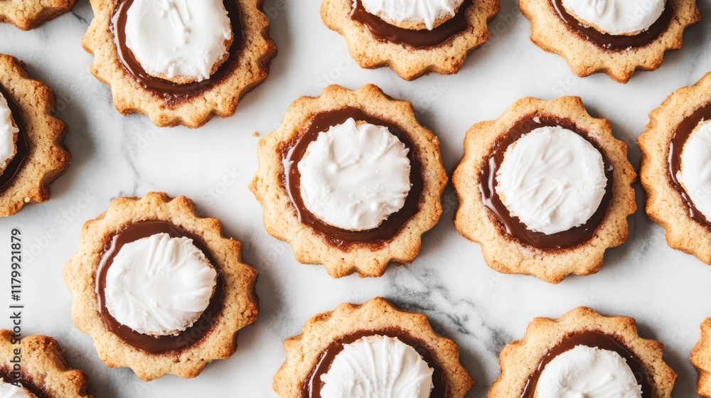 S'mores Linzer Cookies With Copy Space S'mores Linzer Cookies With Copy Space