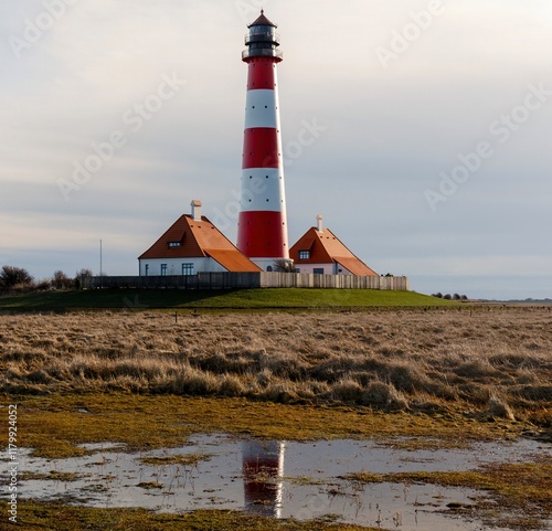 Obraz na płótnie View of the Wetserhever lighthouse w salonie