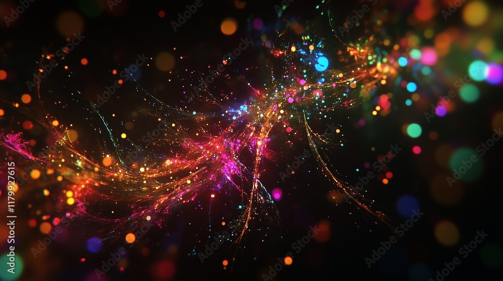 Fototapeta premium Fireworks. Multicolored festive background. Advertising.