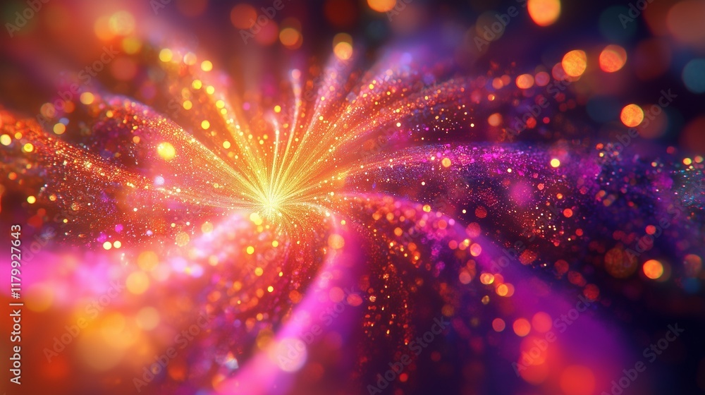 Fototapeta premium Fireworks. Multicolored festive background. Advertising.