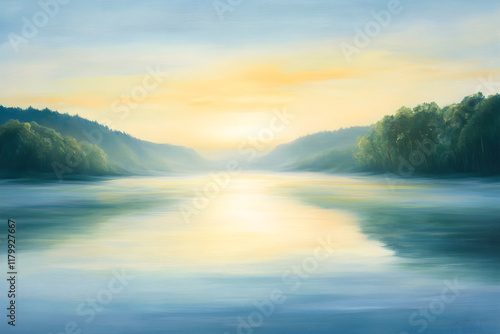 Wallpaper Mural Serene Morning Escape: Nature's Calming Beauty at Sunrise Over Tranquil Waters Torontodigital.ca