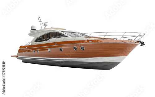 Elegant Yacht on a White Background Isolated on transparent background