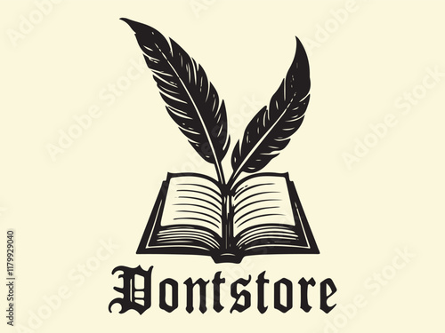 Book writer write a book with Feather pen vector