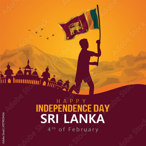 happy independence day Sri lanka. abstract vector illustration design