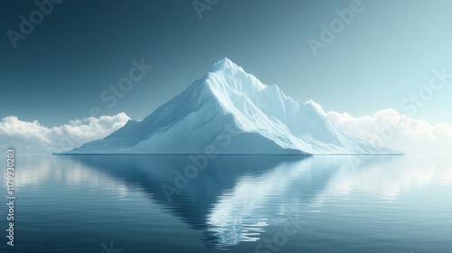 Wallpaper Mural Majestic ice mountain reflected in calm waters under a soft sky, creating a serene and tranquil atmosphere. Torontodigital.ca
