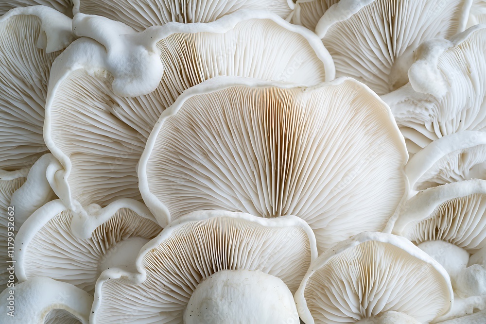 Oyster mushrooms close up, selective focus Oyster mushrooms close up, selective focus
