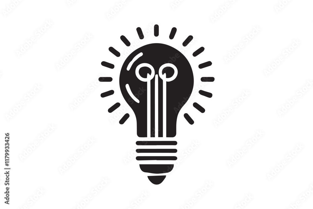 simple led bulp silhouette in white and black color whit white backgrond simple led bulp silhouette in white and black color whit white backgrond