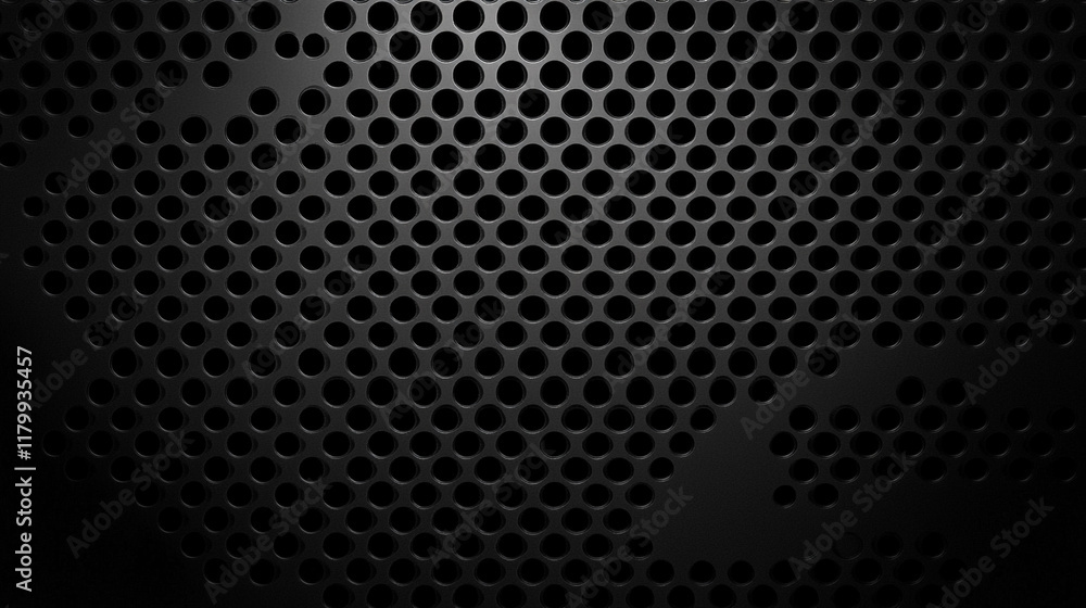 Naklejka premium Panorama of Black Corrugated metal background and texture surface or galvanize steel, Black Honeycomb Abstract Background.