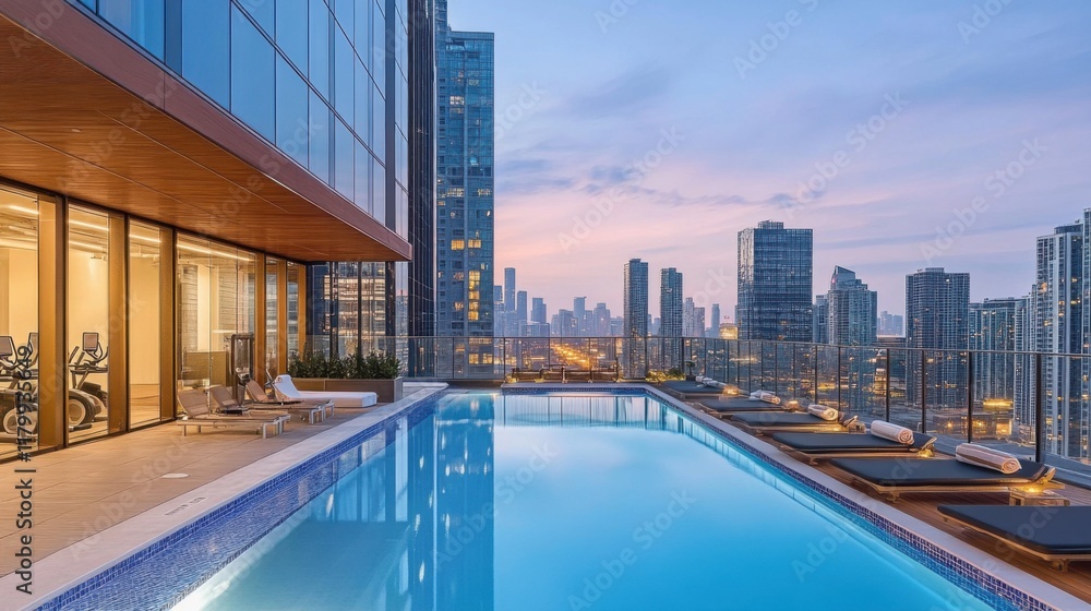 Fototapeta premium Modern properties often boast high-end amenities like gyms and pools.