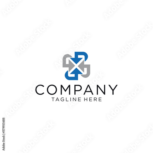 logo design with a modern arrow icon