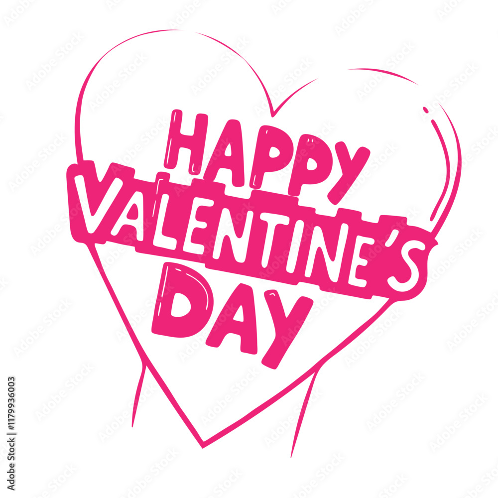 Fototapeta premium Happy Valentines day typography, Valentine template banner Vector Pink background , Vector design.