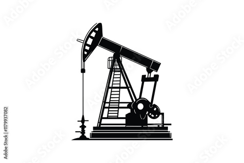 Oil pump jack silhouette for fuel industry.