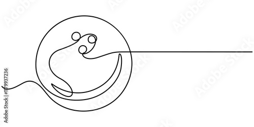 One single line drawing of bowling ball hit bowling pins to falling apart at alley lane graphic vector illustration. Leisure activity and game sport concept. Bowling game continuous one line drawing.