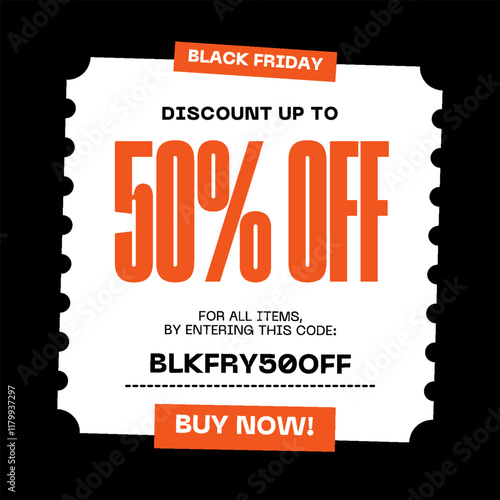 Black and Orange Modern Black Friday Sale Instagram Post