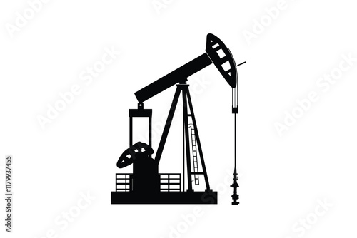 Oil pump jack silhouette for fuel industry.