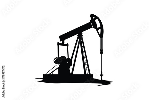 Oil pump jack silhouette for fuel industry.
