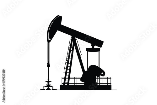 Oil pump jack silhouette for fuel industry.