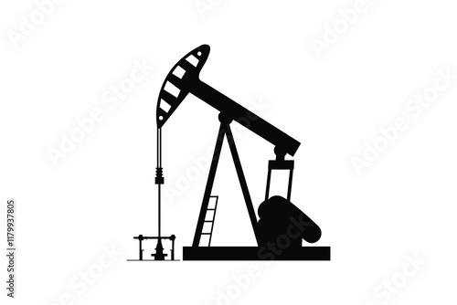 Oil pump jack silhouette for fuel industry.