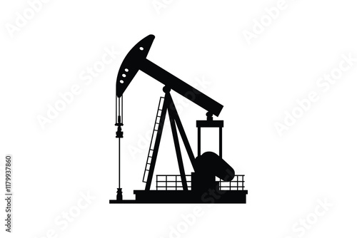 Oil pump jack silhouette for fuel industry.