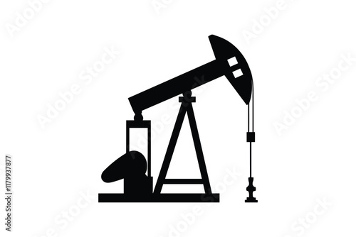 Oil pump jack silhouette for fuel industry.