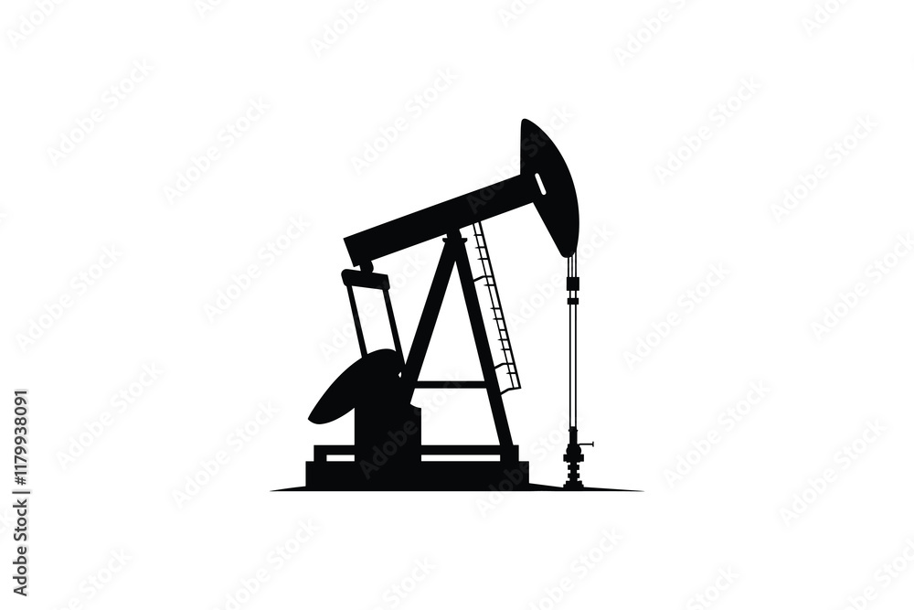 Oil pump jack silhouette for fuel industry. Oil pump jack silhouette for fuel industry.