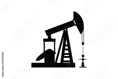 Oil pump jack silhouette for fuel industry.