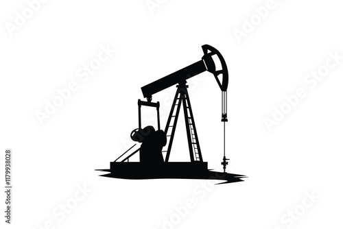 Oil pump jack silhouette for fuel industry.
