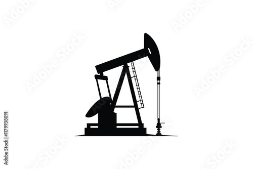 Oil pump jack silhouette for fuel industry.