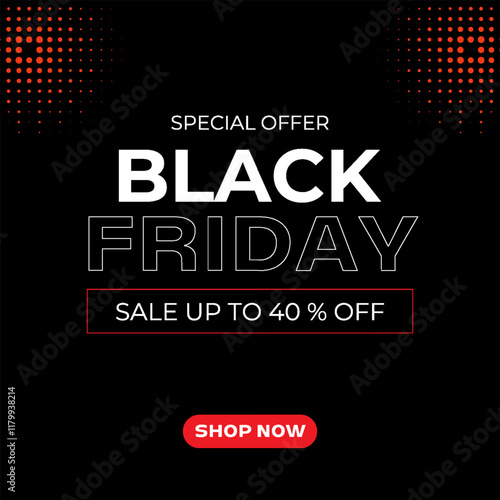 Black and Red Neon Black Friday Sale Instagram Post