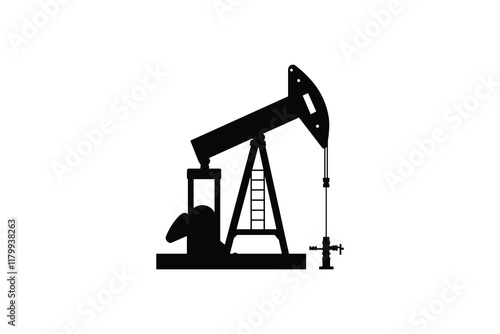Oil pump jack silhouette for fuel industry.