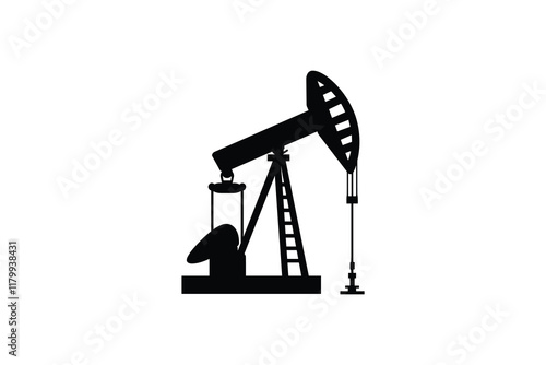 Oil pump jack silhouette for fuel industry.