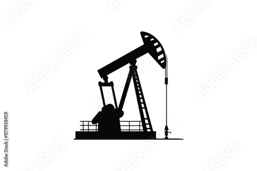 Oil pump jack silhouette for fuel industry.