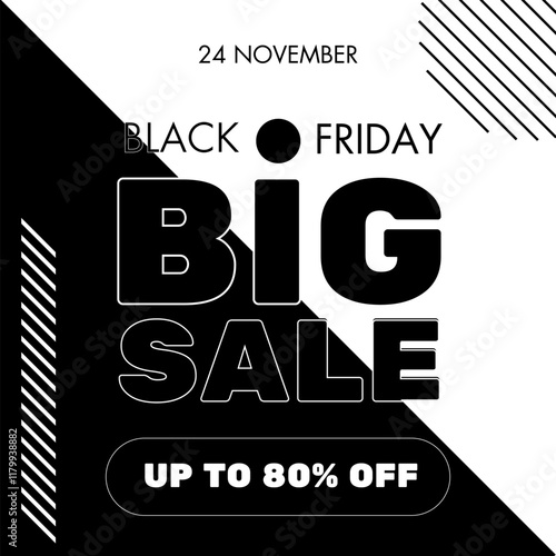 Black And White Minimalist Black Friday Sale Instagram Post