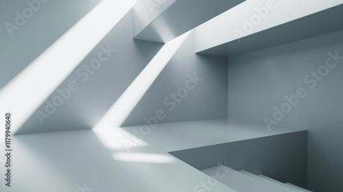Wallpaper Mural White abstract architecture background, 3d rendering. Torontodigital.ca