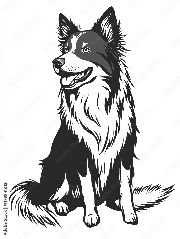 Naklejka premium Majestic Border Collie Portrait 