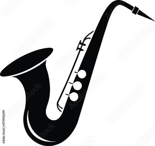 Saxophone silhouette,Saxophone vector icon