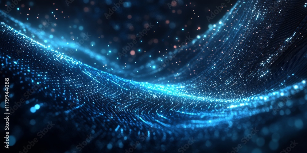 A mesmerizing and captivating abstract background that features vibrant blue light rays combined with shimmering particles, making it suitable for themes related to science and technology fields A mesmerizing and captivating abstract background that features vibrant blue light rays combined with shimmering particles, making it suitable for themes related to science and technology fields