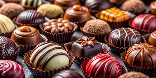 Assorted Chocolate Candies, Delicious Sweet Treats, High-Resolution Stock Photo