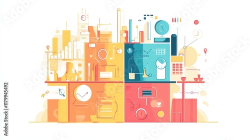 Abstract Colorful Illustration Of Business Data Analytics