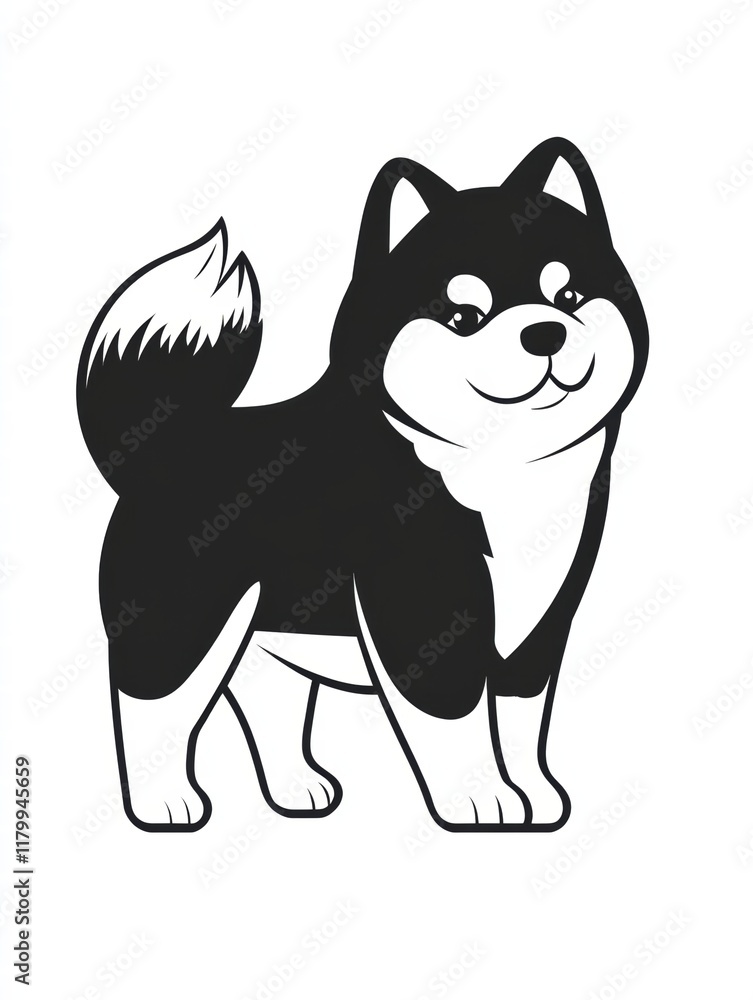 Obraz premium Adorable Shiba Inu Puppy Illustration 