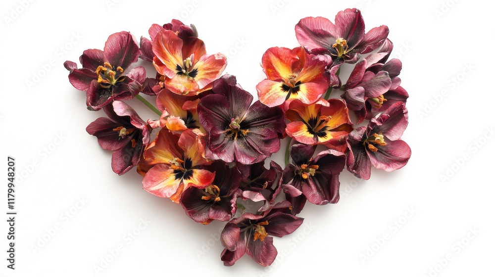 Heart shape made of tulip flowers. Valentine's day. Love fashion Heart shape made of tulip flowers. Valentine's day. Love fashion