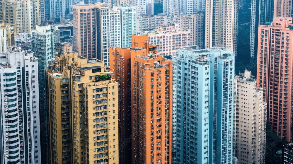 Fototapeta premium Urban housing projects aim to meet the growing demand for city living.